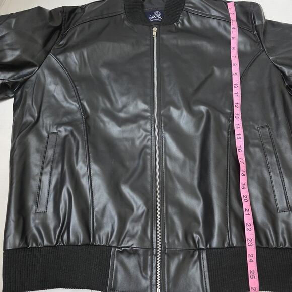 Men's New 8 Ball Pool Black Vegan Leather Bomber Jacket Seinfeld Michael Hoban - Picture 4 of 5
